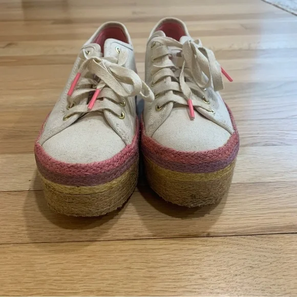 Keds x Kate Spade New York Triple Up Neon Raffia Platform Sneakers Size 7 - Picture 4 of 11